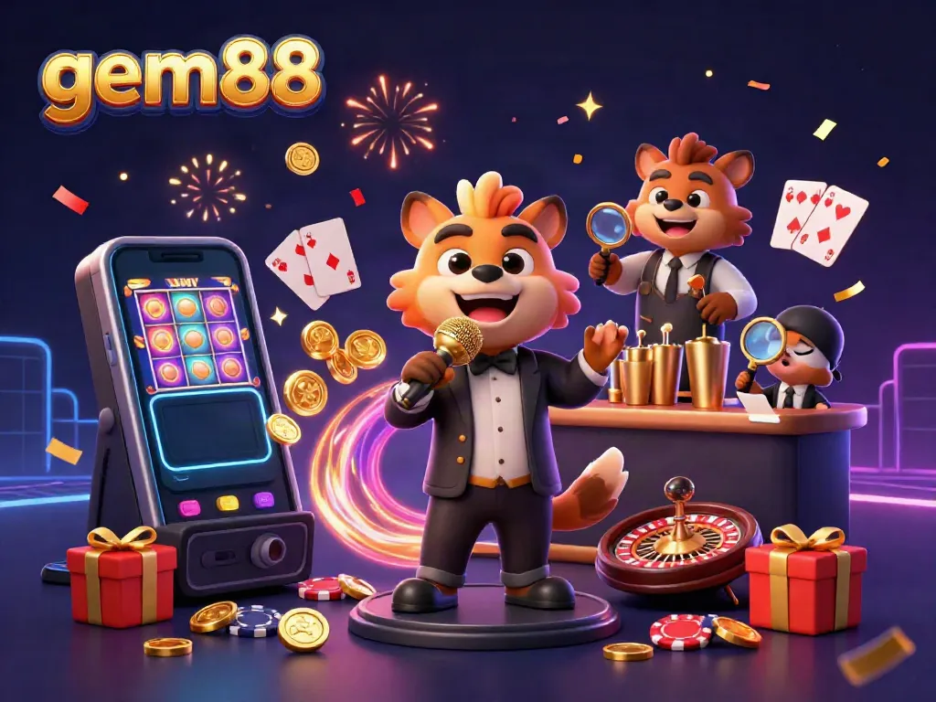 Experience the vibrant atmosphere of gem88 with hyenas in a comedy casino club, featuring games and fun.
