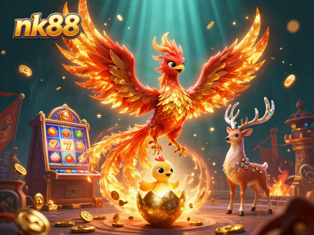 Experience thrilling wins with nk88's vibrant slot action and captivating phoenix imagery.