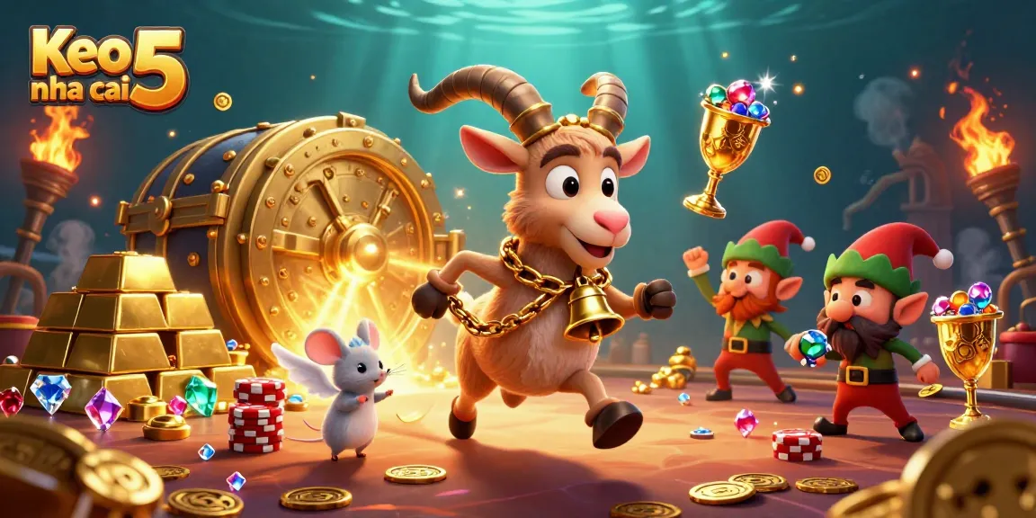 Engage with Keo nha cai 5 while experiencing a vibrant casino scene featuring festive elements and lottery dynamics.