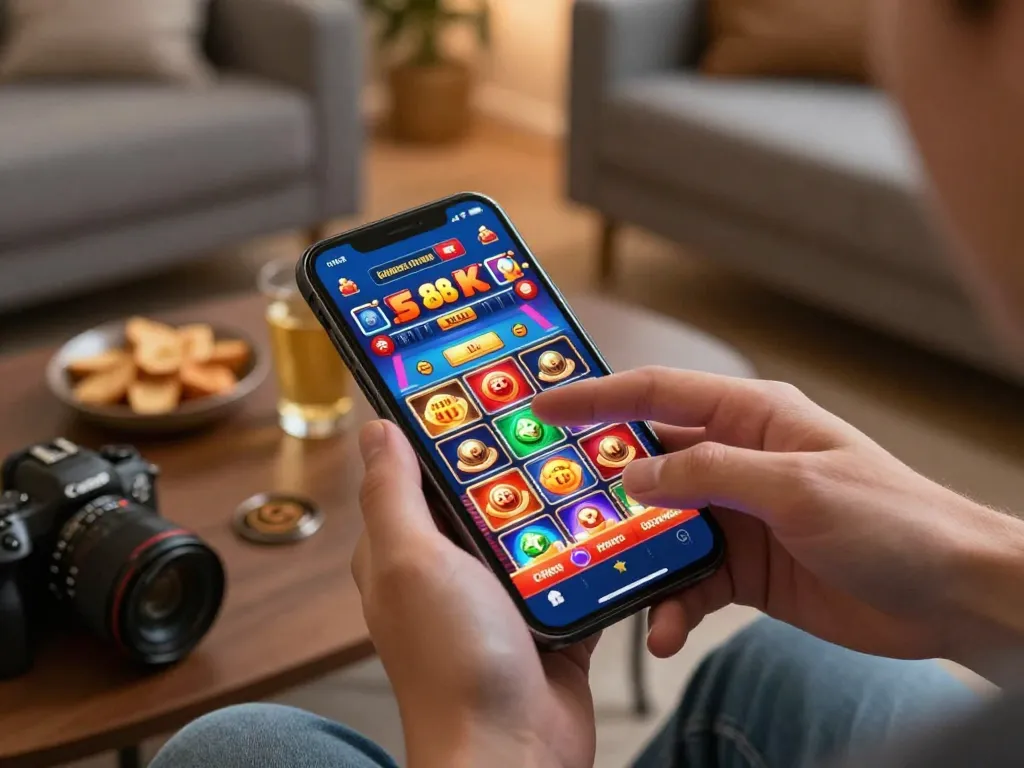 Engaging screen with fun88 online casino app in action, showcasing dynamic gameplay on a smartphone.