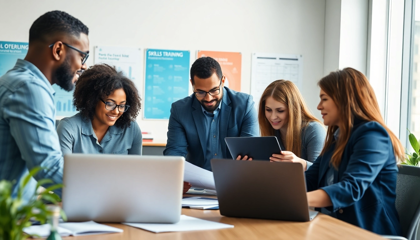 Enhancing workforce development through collaboration in a modern office environment.