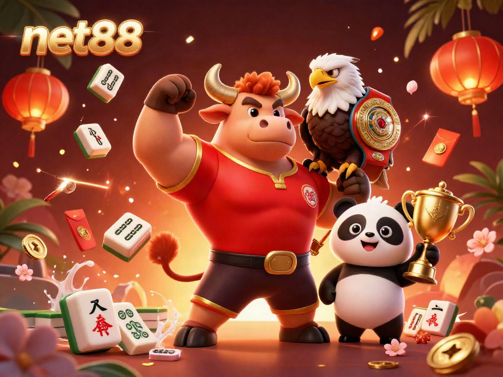 Players enjoy engaging gameplay at net88's vibrant online casino with thrilling characters and decorations.
