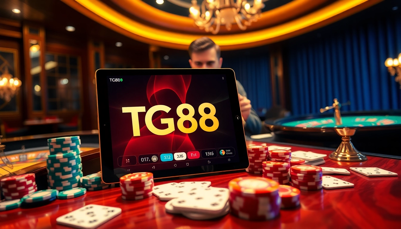 Experience the thrill of TG88 online gaming with vibrant casino elements and engaging players.
