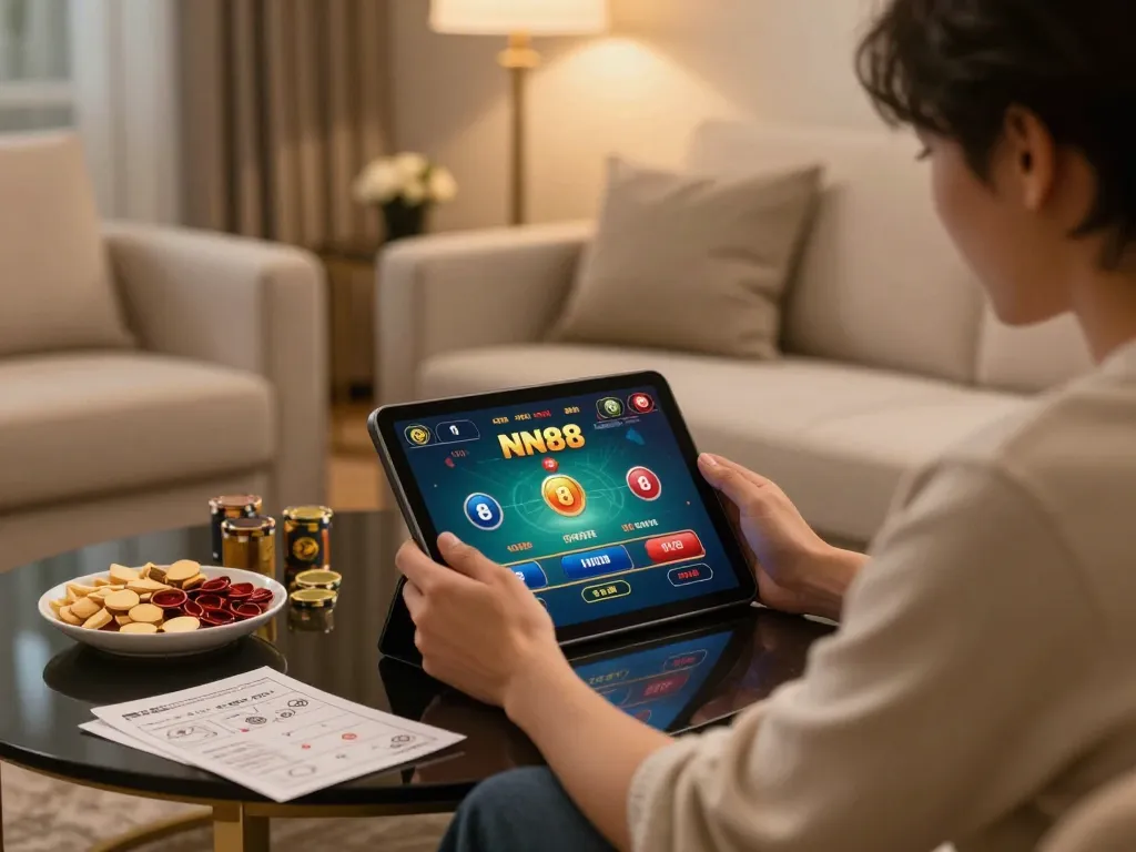 Experience thrill playing online slots at NN88 on your tablet in a cozy home atmosphere.