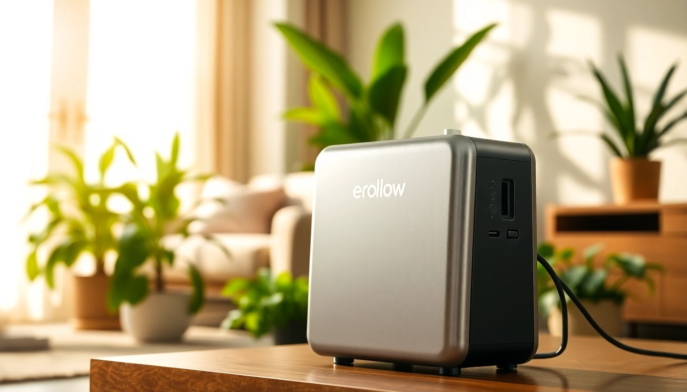 EcoFlow power station displayed elegantly in a modern home environment.