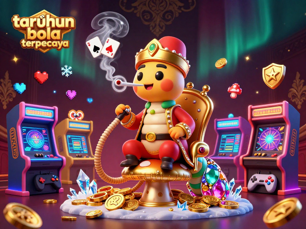 Engage in taruhan bola terpercaya with dynamic characters and vibrant gaming elements in this captivating 3D scene.