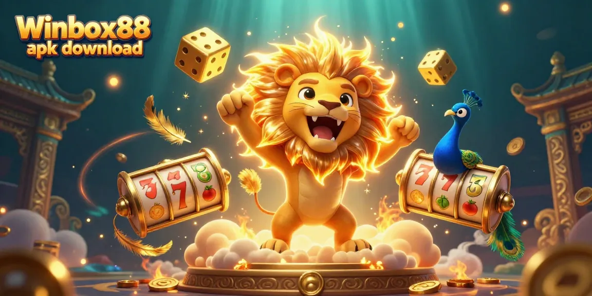 Winbox88 apk download offers a thrilling mobile gaming experience with exciting casino elements vividly illustrated.