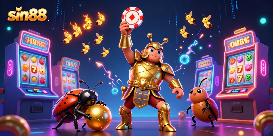Gamblers enjoy sin88 slots with vibrant racing themes and exciting jackpots in this dynamic casino illustration.