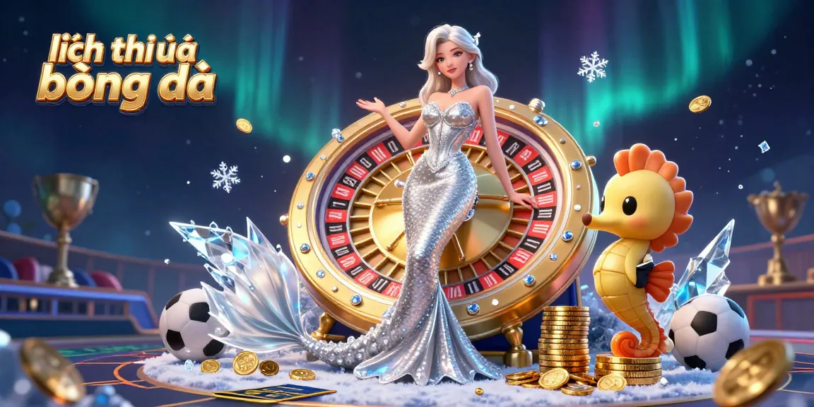 Place bets and follow live matches seamlessly with lịch thi đấu bóng đá in a vibrant casino-themed illustration.