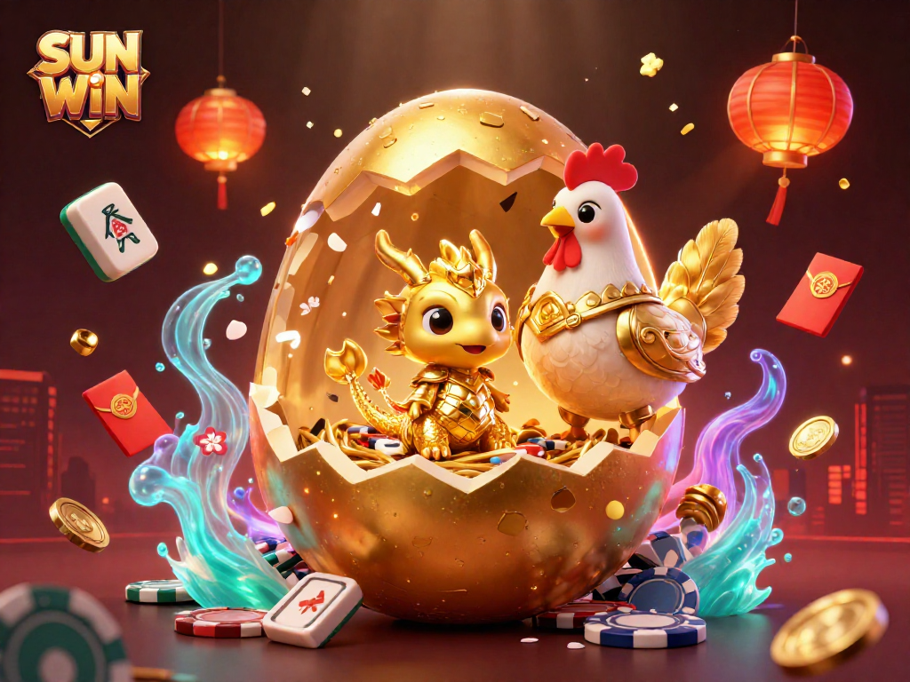 Catch golden opportunities with SUN WIN in this vibrant, dynamic casino illustration