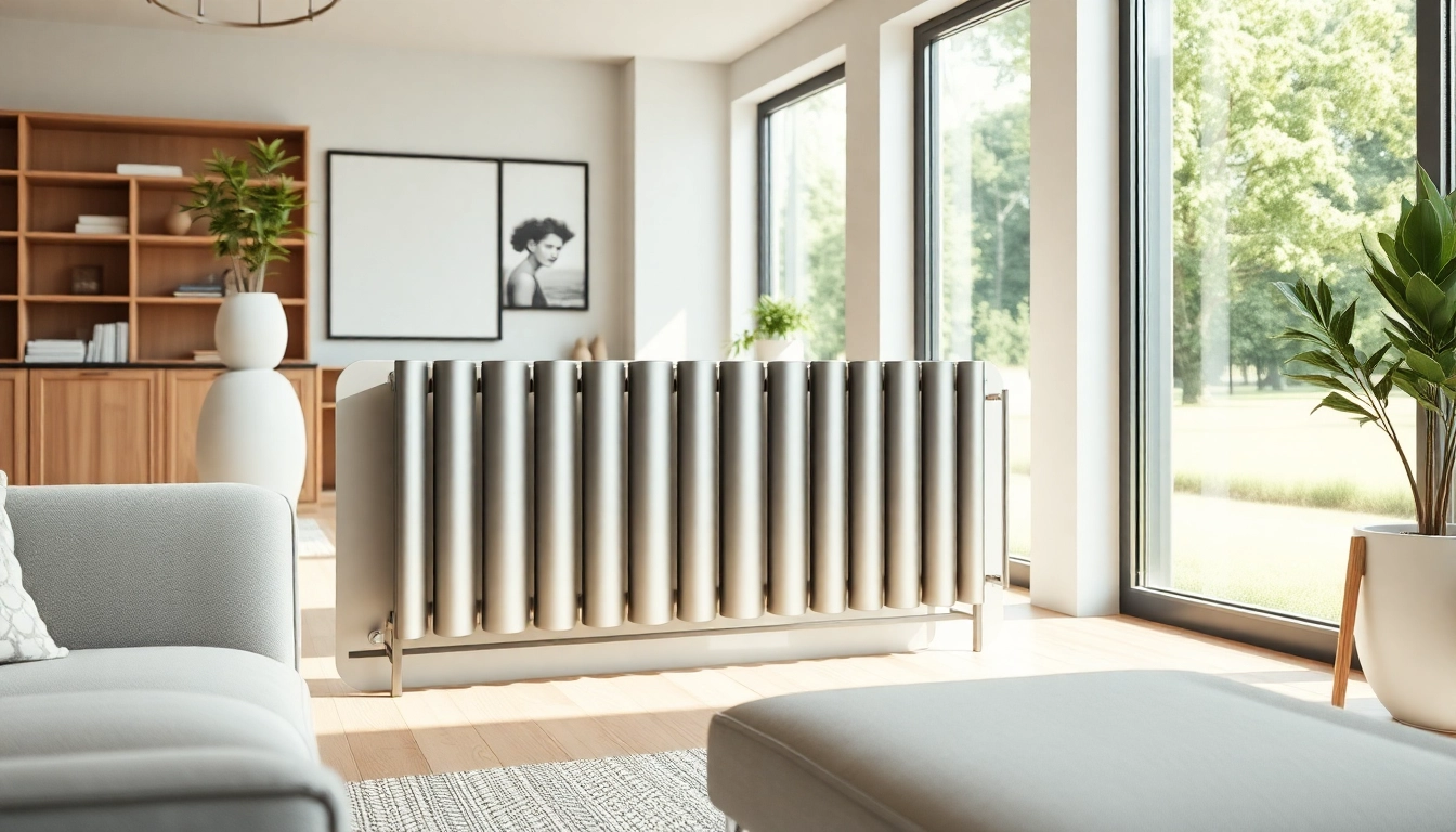 Heizkörper kaufen: eleganter Heizkörper in modernem Wohnraum mit natürlichem Licht.