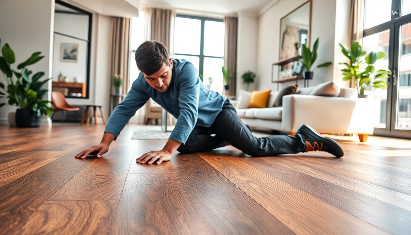 Transform your space with premium luxury vinyl flooring near me showcased in a modern apartment.
