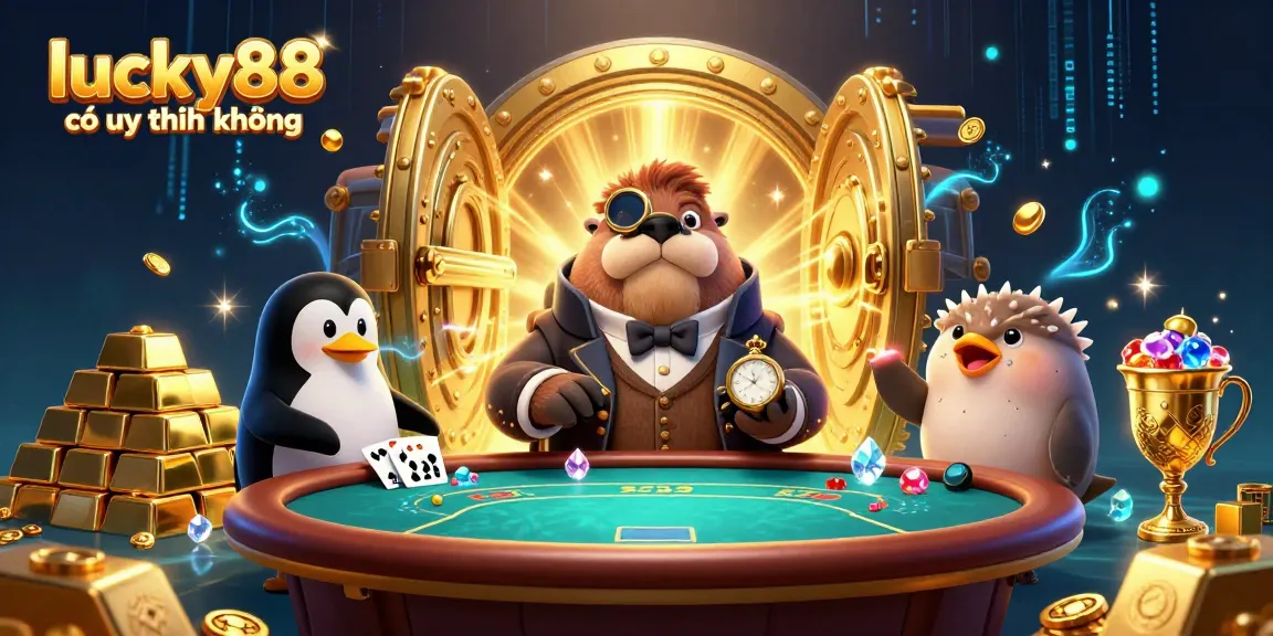 Experience the thrills of lucky88 có uy tín không with a jolly walrus at an underwater poker game.