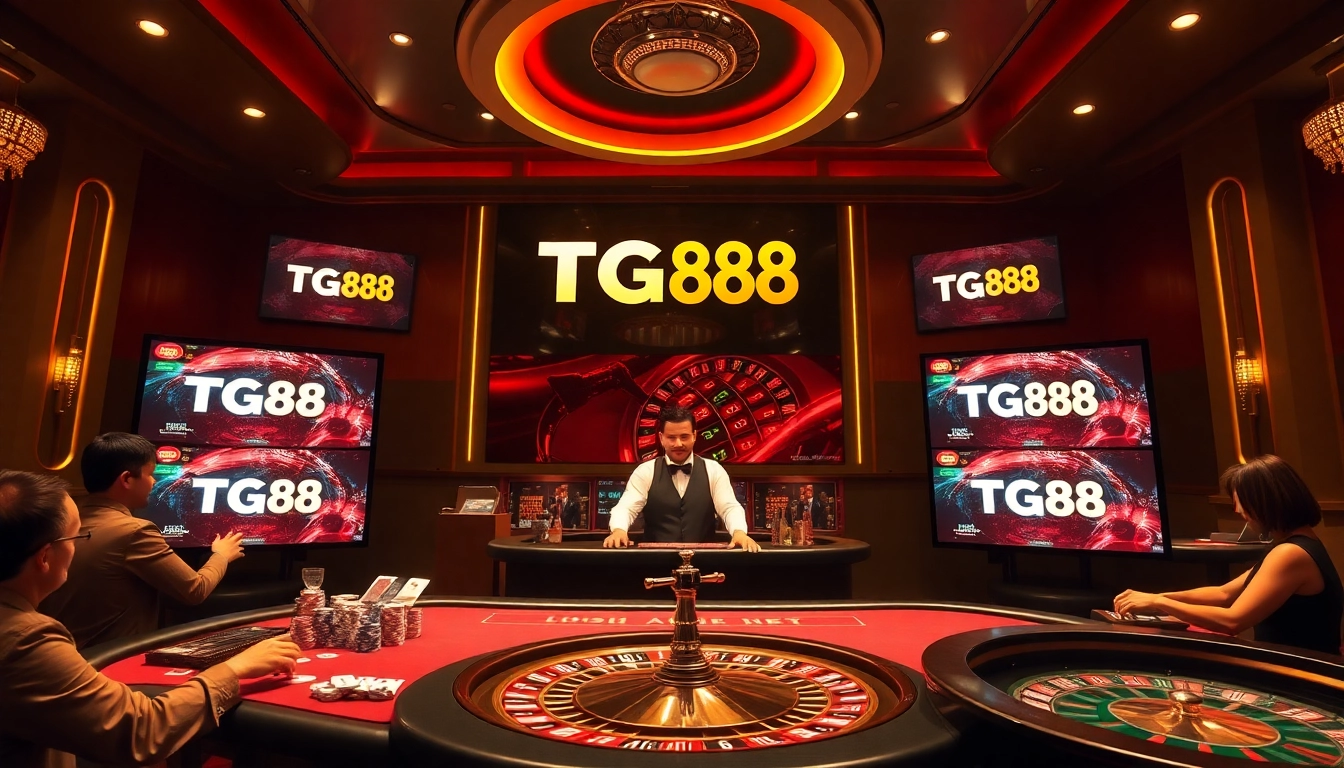 Betting excitement at nhà cái tg88 with players engaging at the casino table.