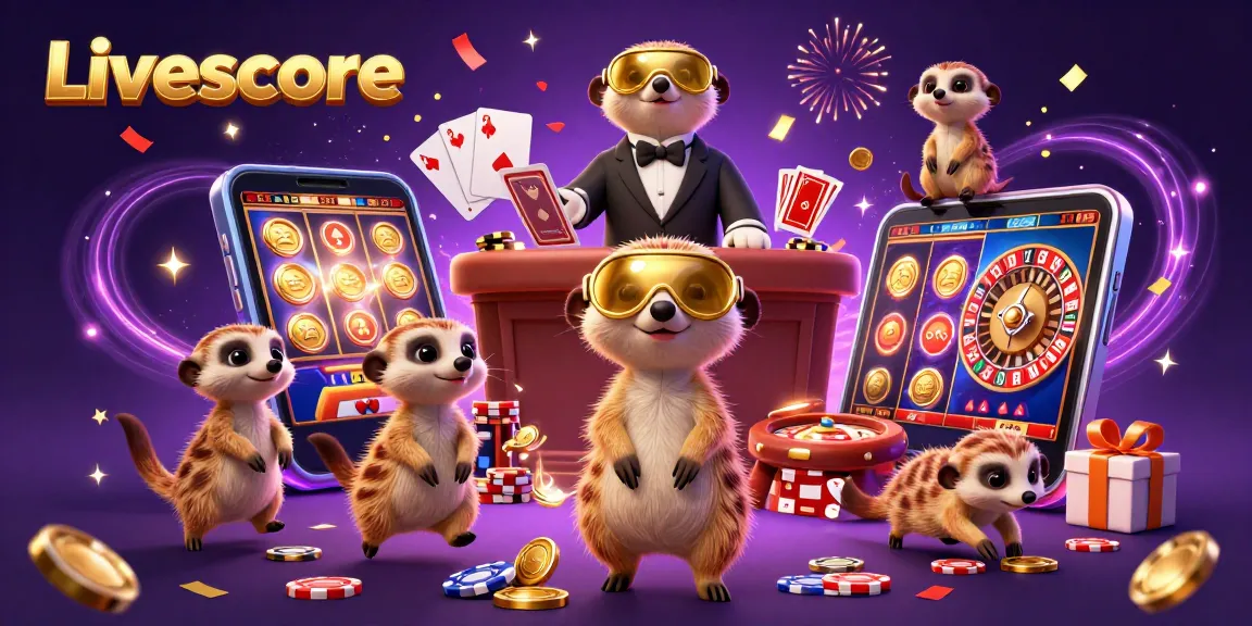 Experience Livescore action with meerkats running a dynamic casino, displaying excitement and winning moments.