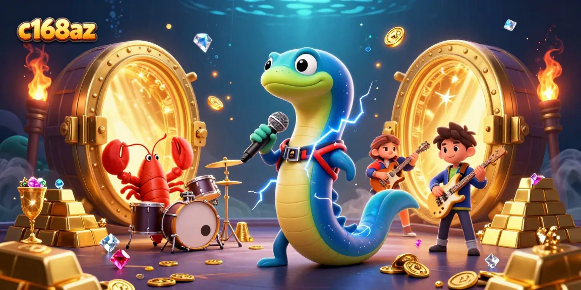 Experience the underwater casino stage with electric eel DJ in c168az, vibrant treasures and lively underwater characters.