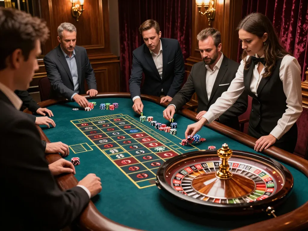Experience the thrill of nk88 at an upscale roulette table with eager players