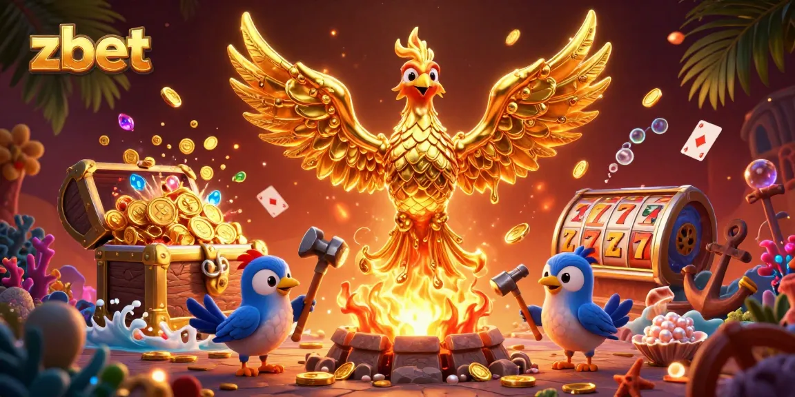 Experience thrilling gameplay with zbet through a rich fusion of golden phoenixes and casino elements.