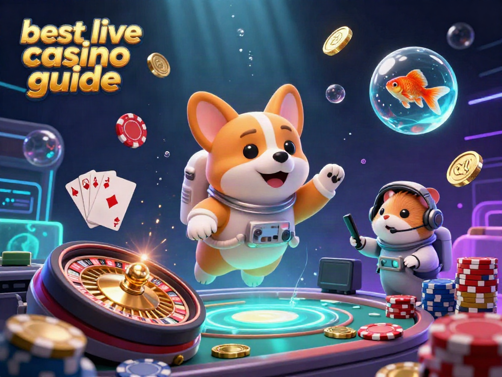 Experience the excitement with our best live casino guide showcasing a vibrant space-themed casino scene.