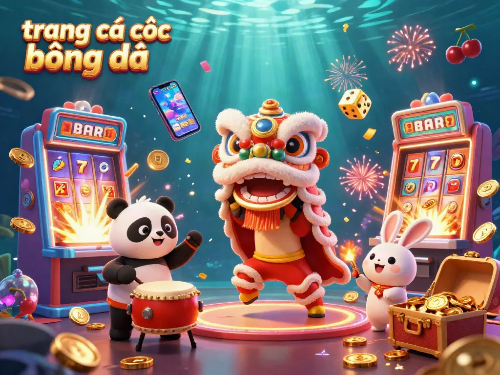 Trang cá cược bóng đá huyền bí trong một cảnh sôi động với những nhân vật dễ thương và các yếu tố trò chơi hấp dẫn.