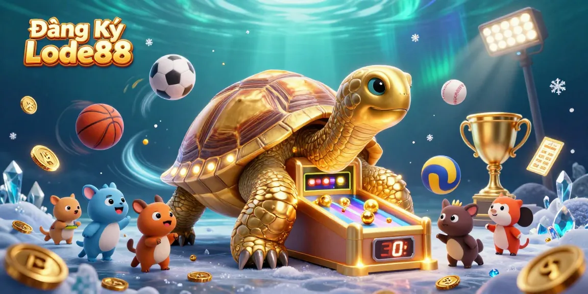 Engage with Đăng Ký Lode88 through an exciting 3D scene featuring dynamic sports betting elements.