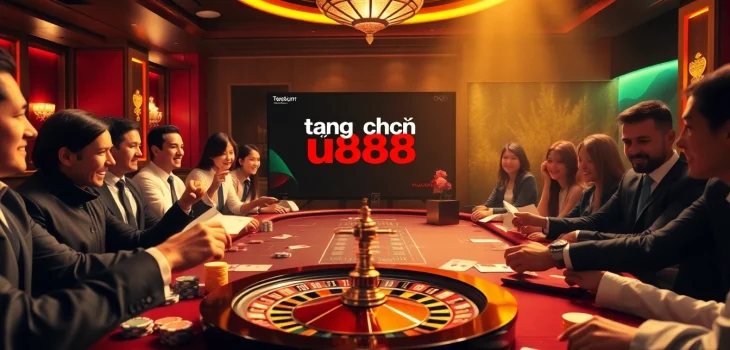 Experience the excitement of gaming at trang chủ u888 with vibrant casino tables and engaging players.