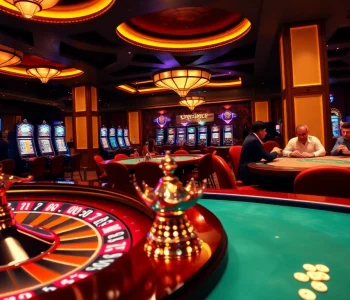 Experience thrilling action with game u888 at a luxurious casino filled with vibrant slot machines.