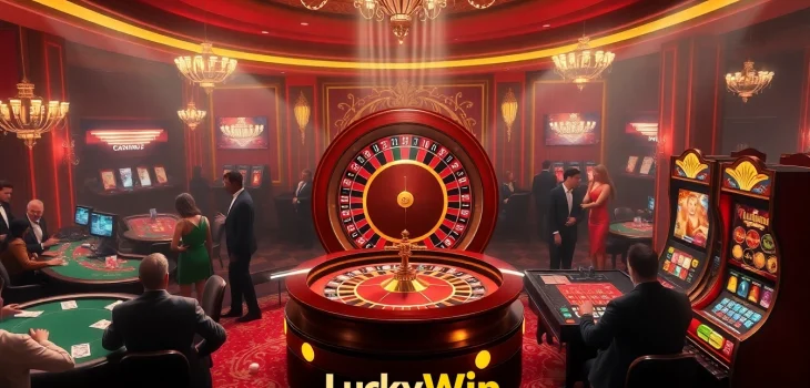 Experience the thrill of gaming at LuckyWin Casino with vibrant casino visuals.