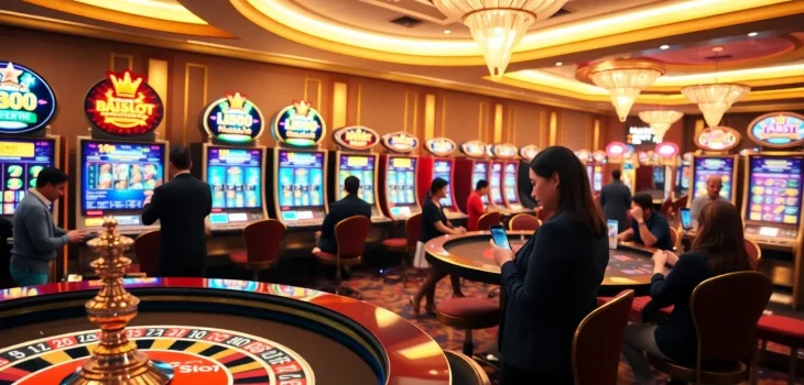 Experience the excitement of idnslot with vibrant slot machines and engaging gameplay in a luxurious casino setting.