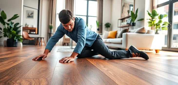 Transform your space with premium luxury vinyl flooring near me showcased in a modern apartment.