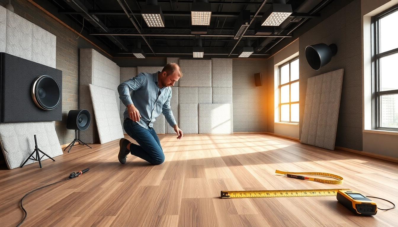 Install mass loaded vinyl for effective soundproofing in a studio environment.