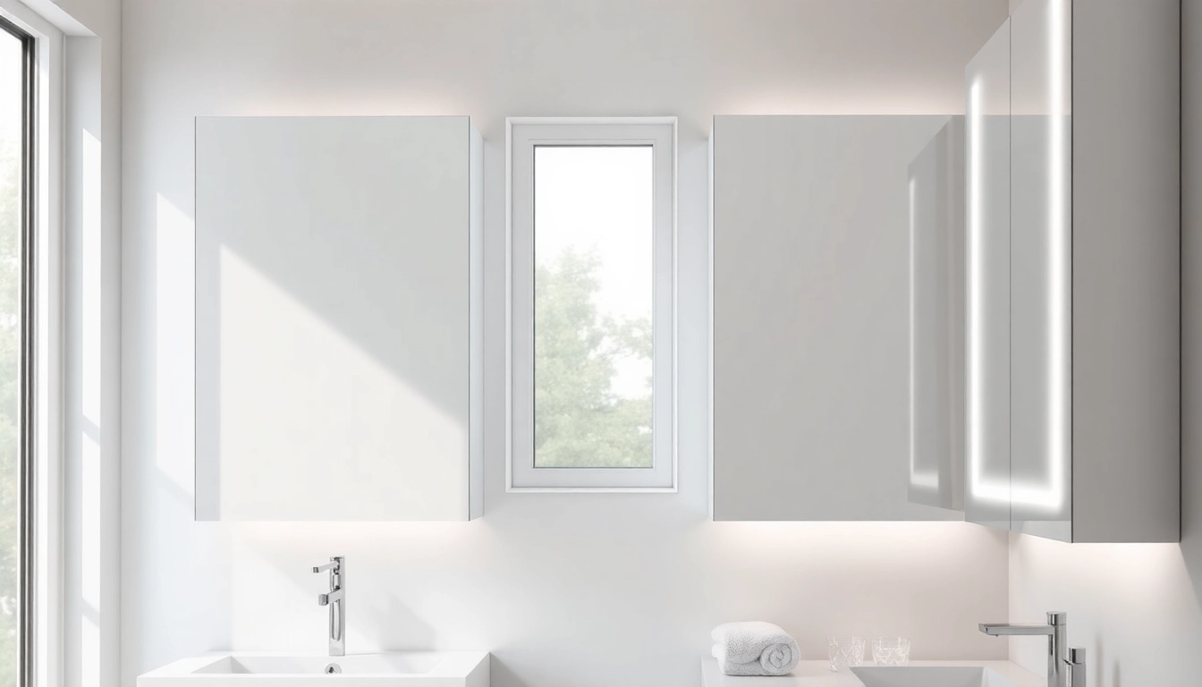 Discover illuminated bathroom cabinets showcasing modern design and elegant lighting features.